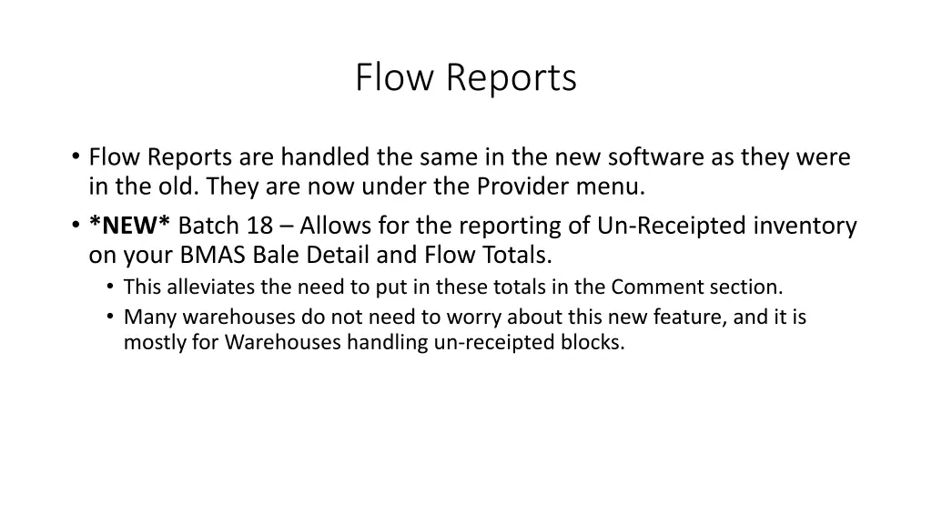 flow reports