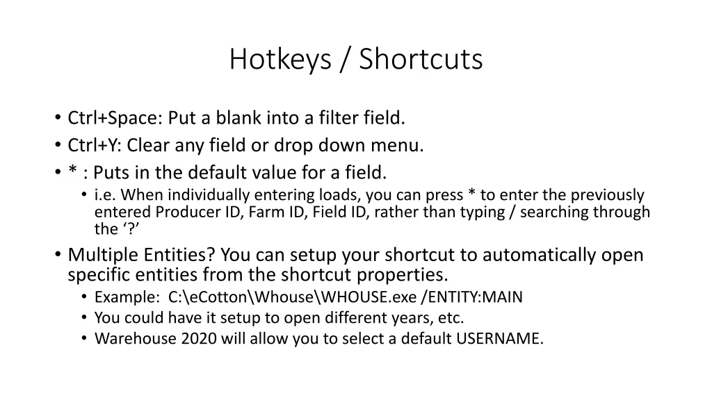 hotkeys shortcuts