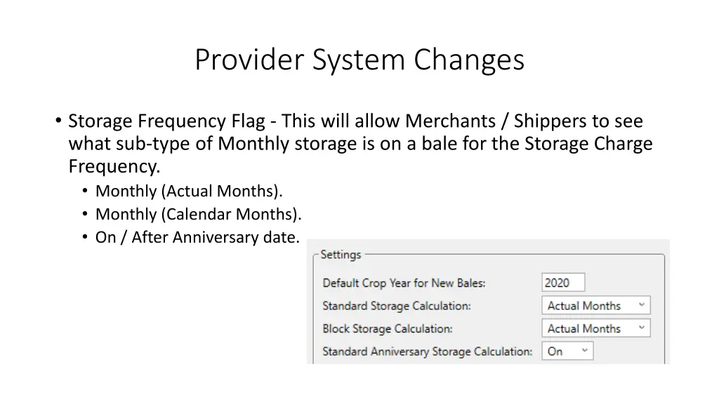 provider system changes