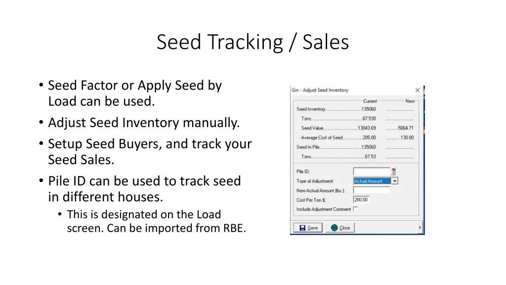 seed tracking sales