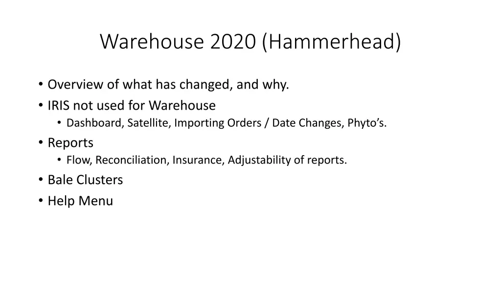 warehouse 2020 hammerhead