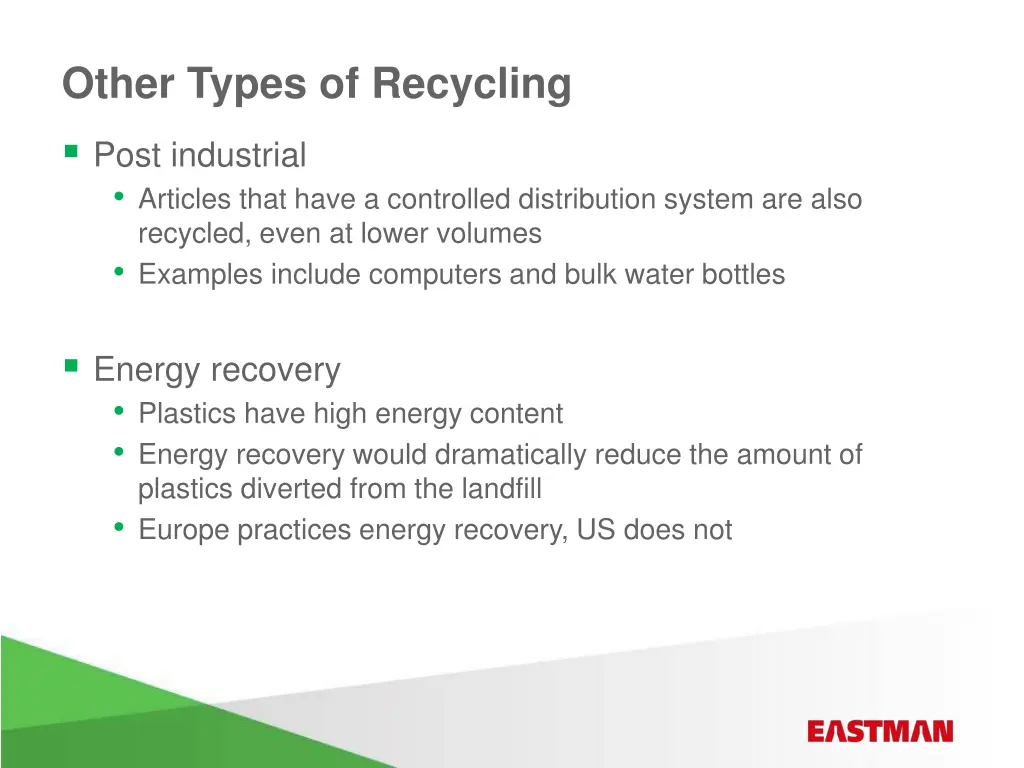 other types of recycling post industrial articles