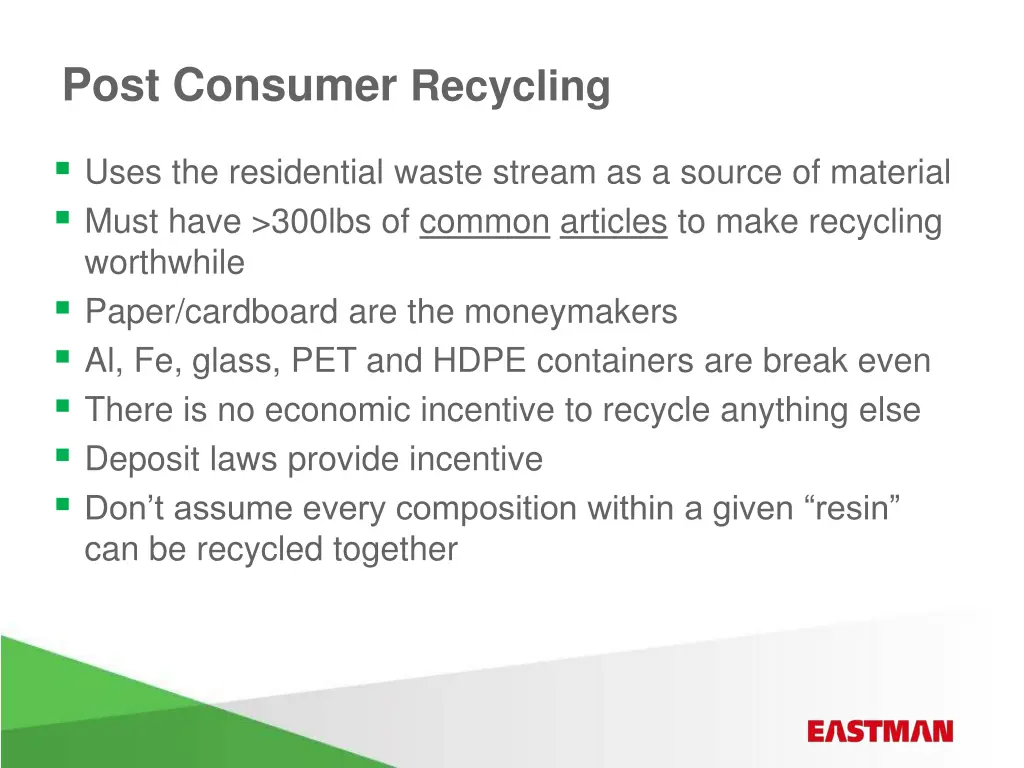 post consumer recycling