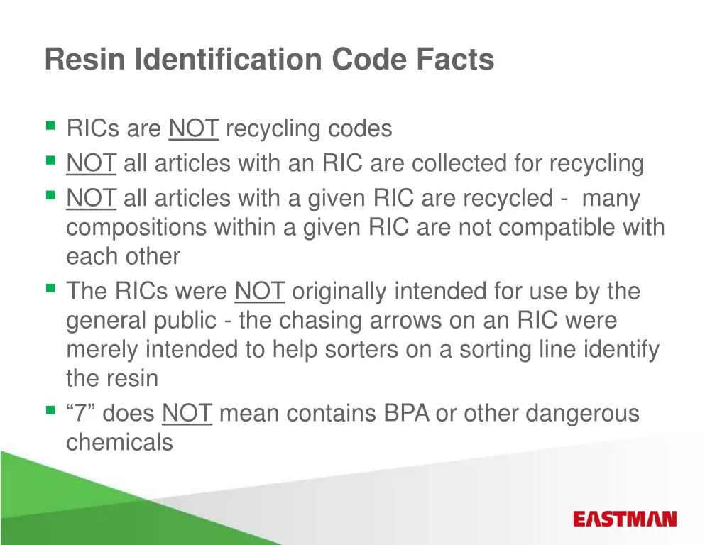 resin identification code facts