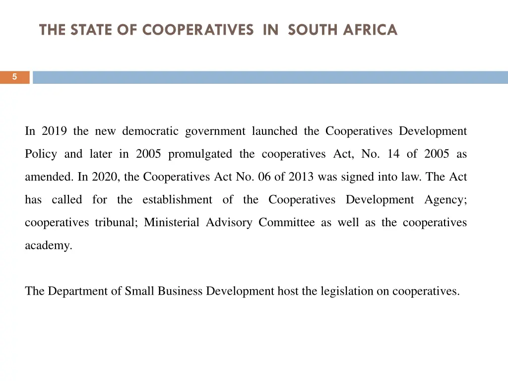 the state of cooperatives in south africa