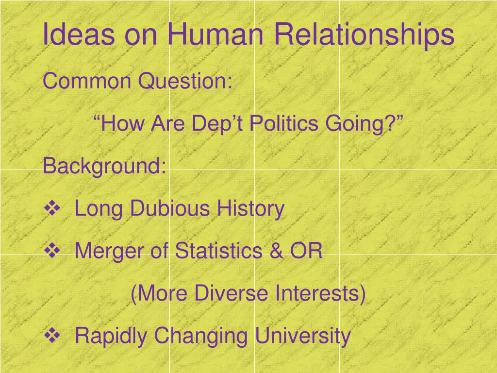 ideas on human relationships