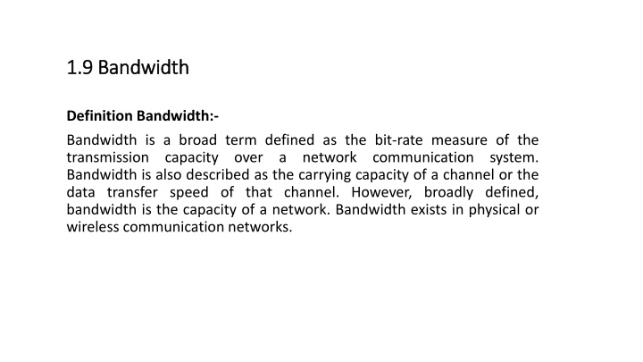 1 9 1 9 bandwidth bandwidth