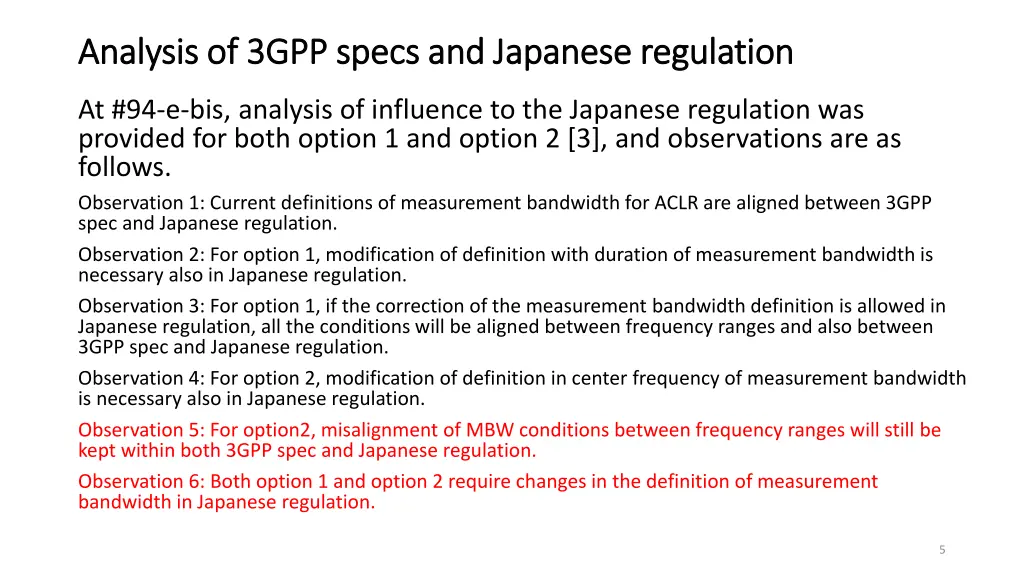 analysis of 3gpp specs and japanese regulation