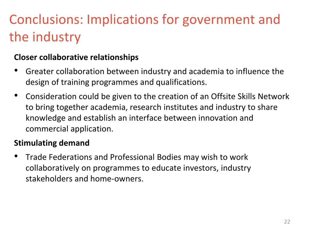 conclusions implications for government