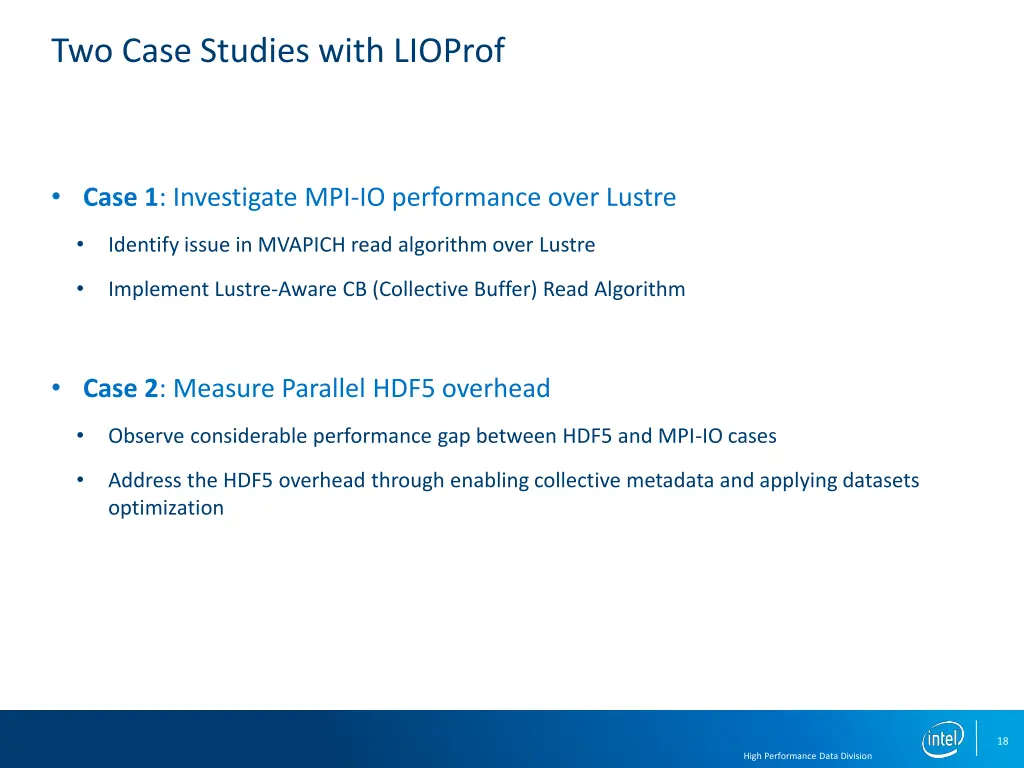 two case studies with lioprof