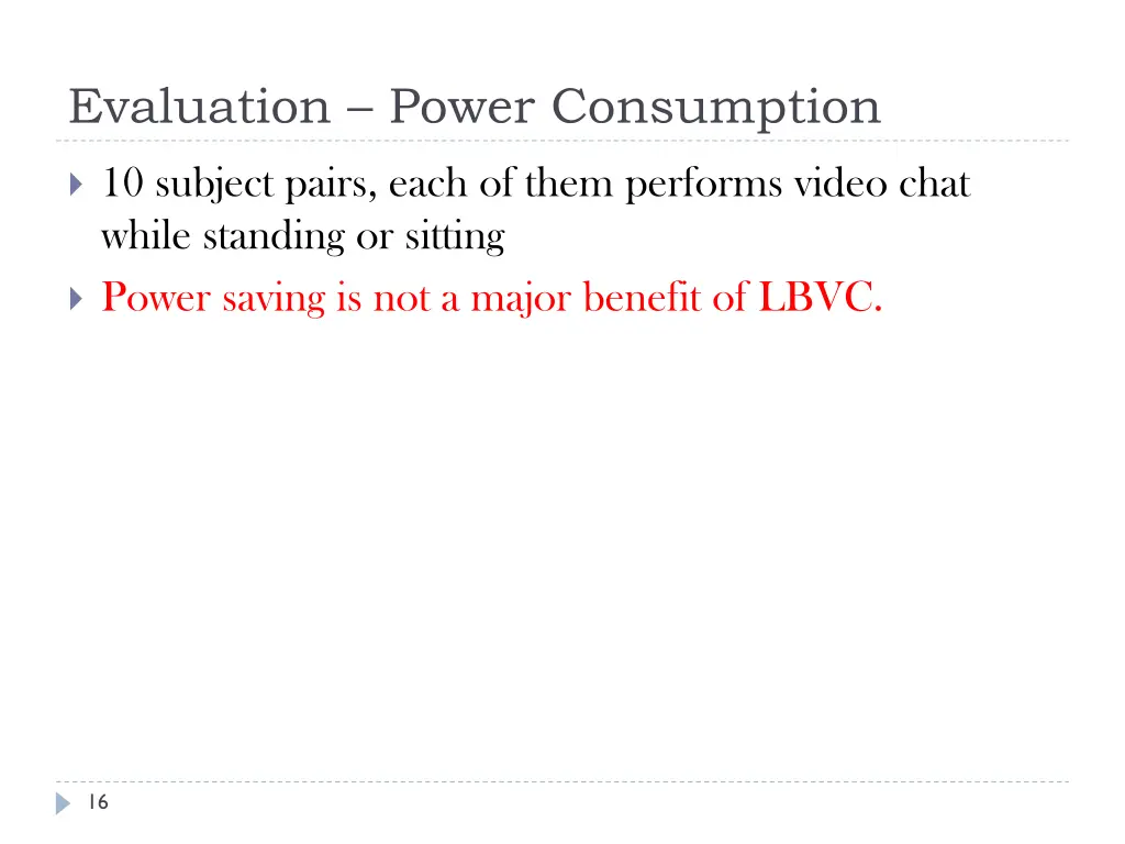 evaluation power consumption