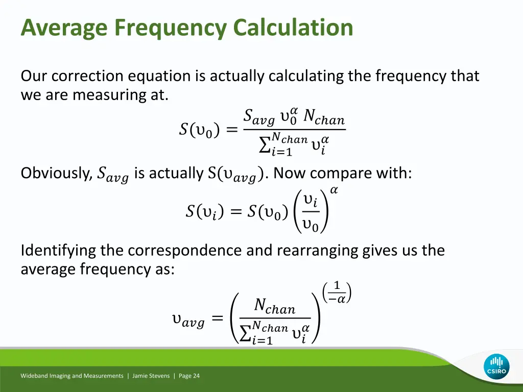 average frequency calculation