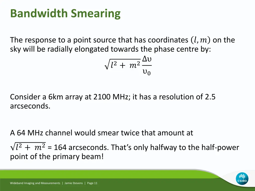 bandwidth smearing