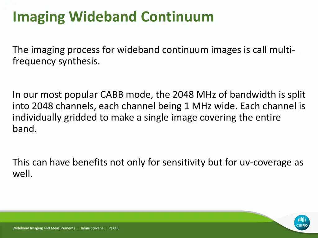 imaging wideband continuum