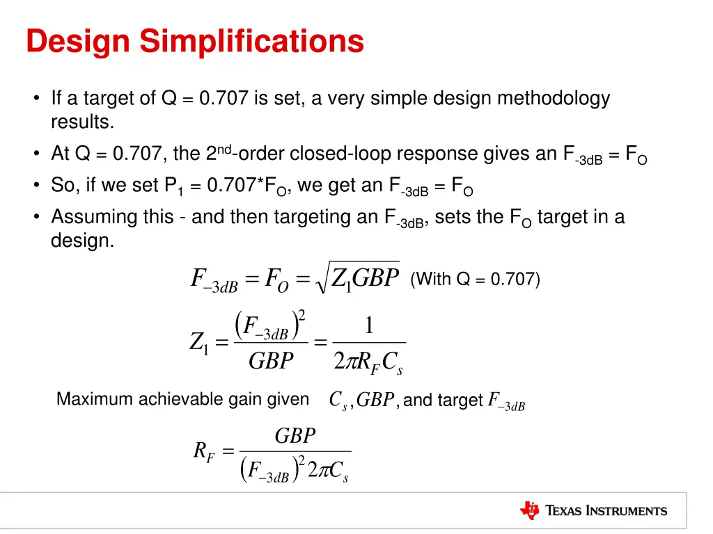 design simplifications