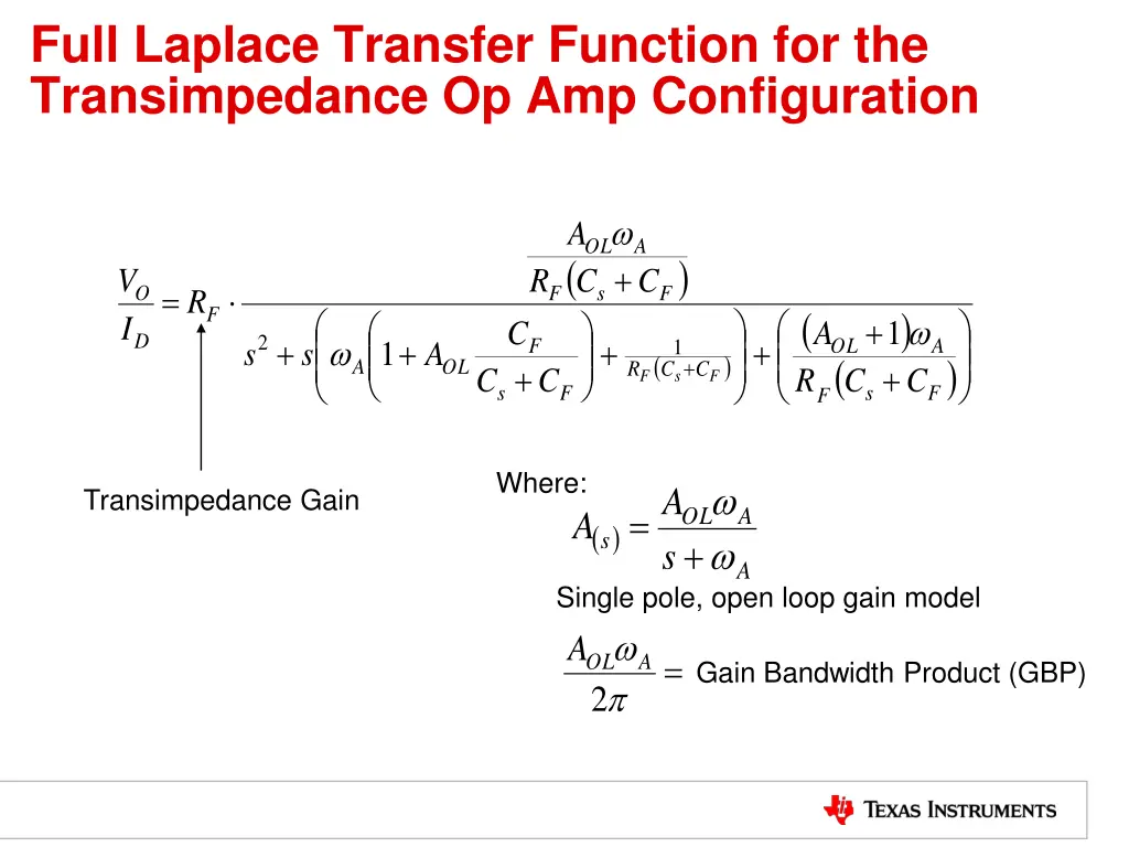 full laplace transfer function