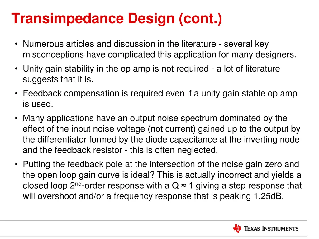 transimpedance design cont