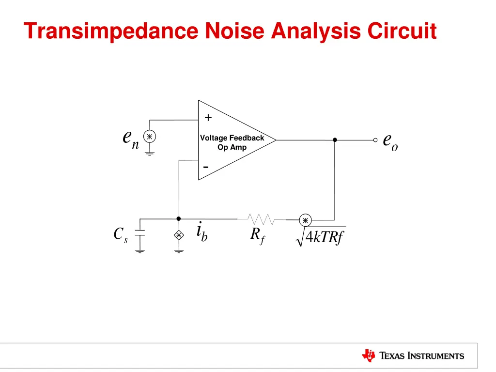 transimpedance noise analysis circuit