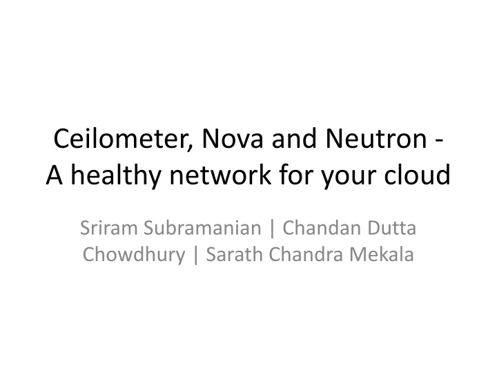 ceilometer nova and neutron a healthy network