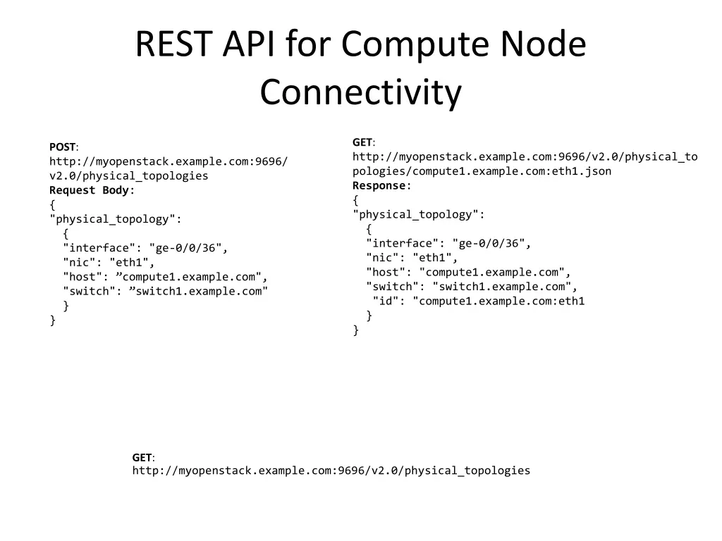 rest api for compute node connectivity