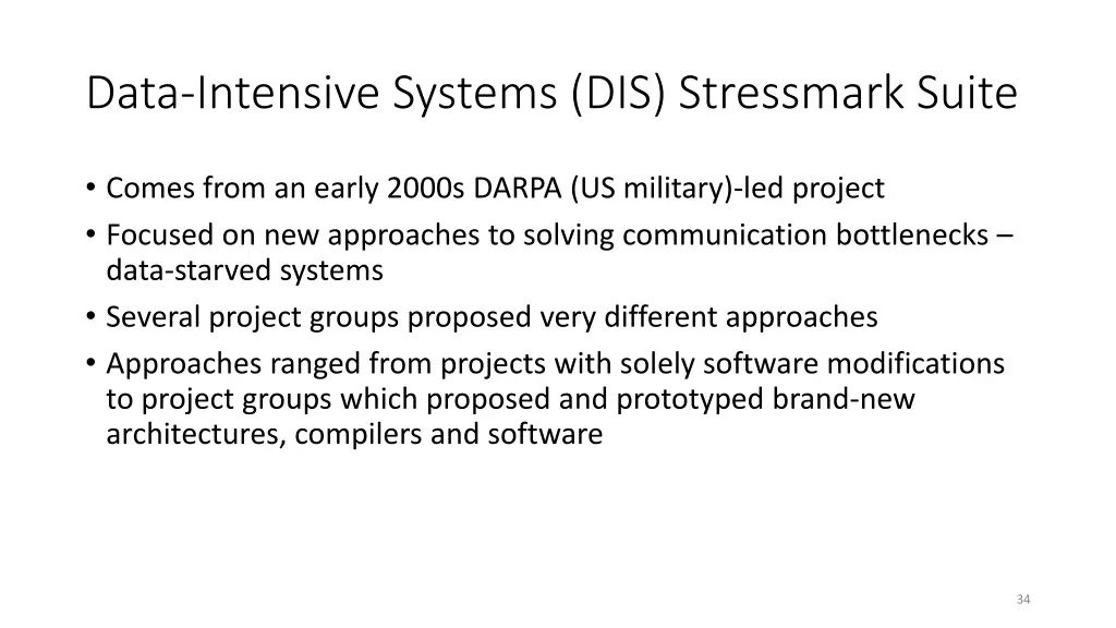 data intensive systems dis stressmark suite