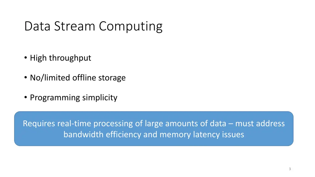 data stream computing