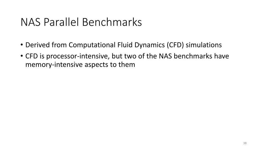 nas parallel benchmarks