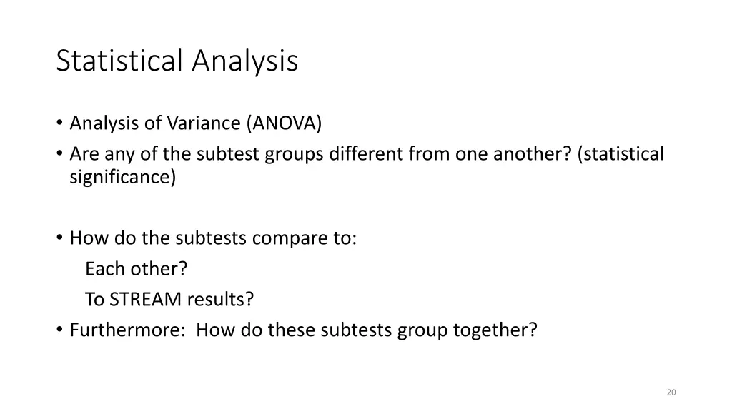 statistical analysis