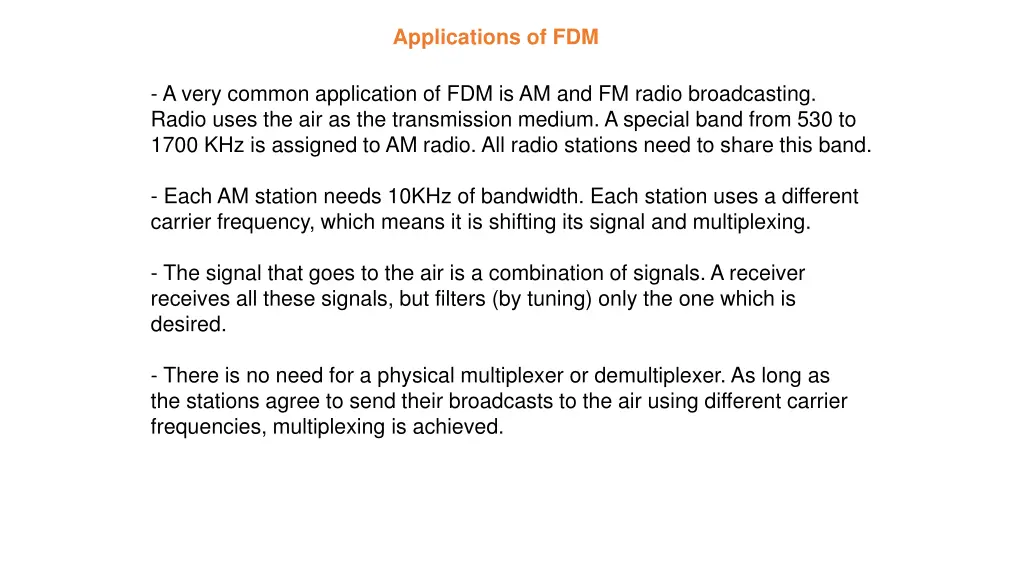 applications of fdm