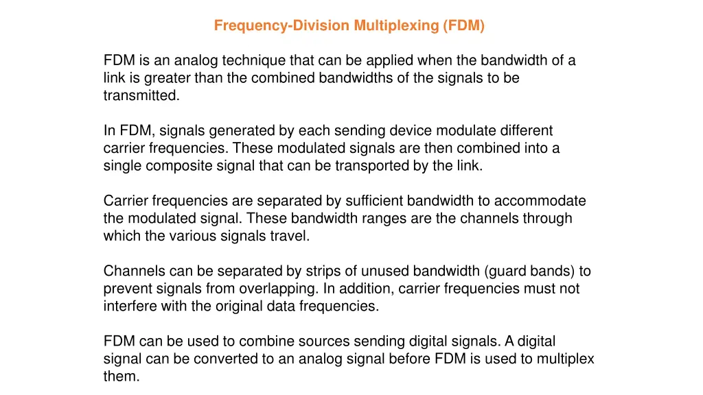 frequency division multiplexing fdm