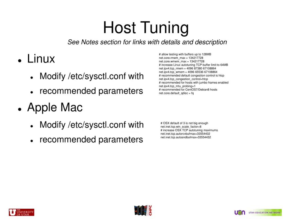 host tuning see notes section for links with