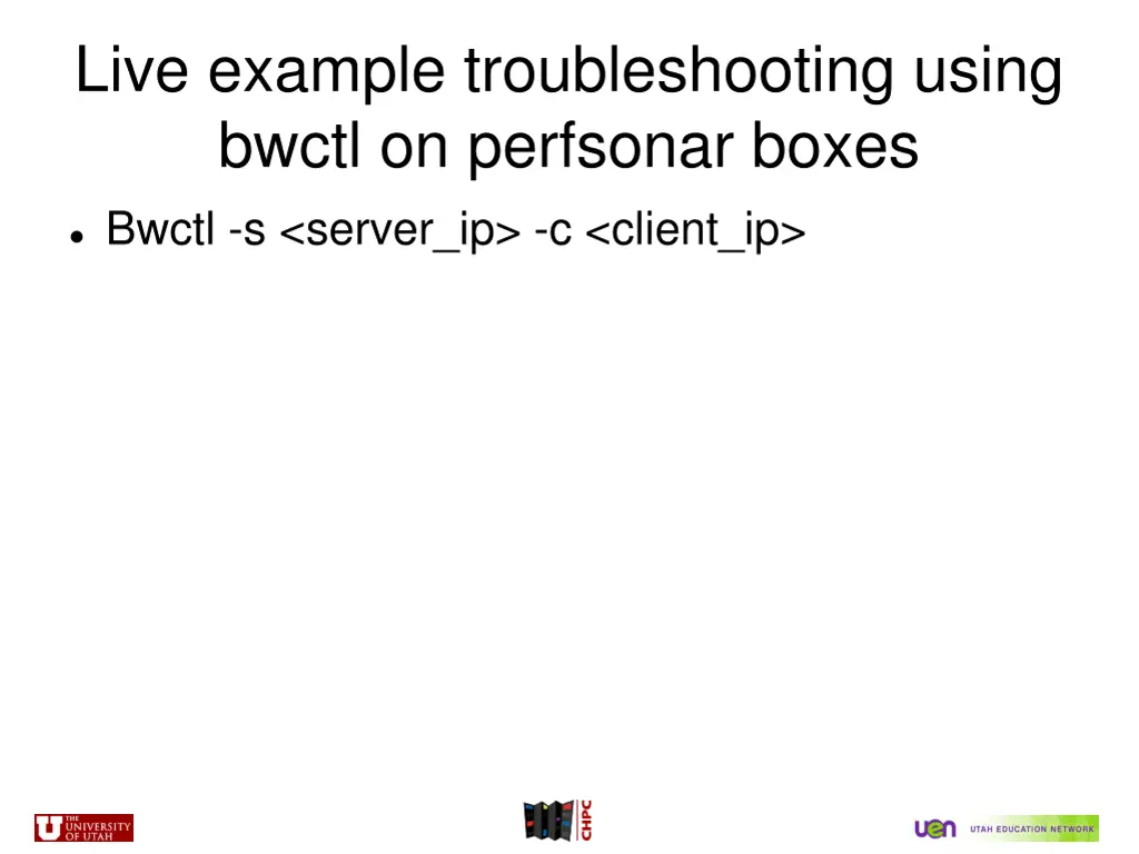 live example troubleshooting using bwctl