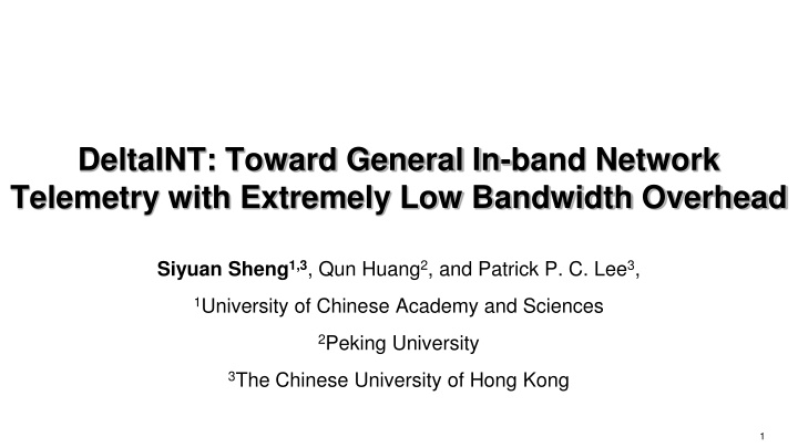 deltaint toward general in band network telemetry