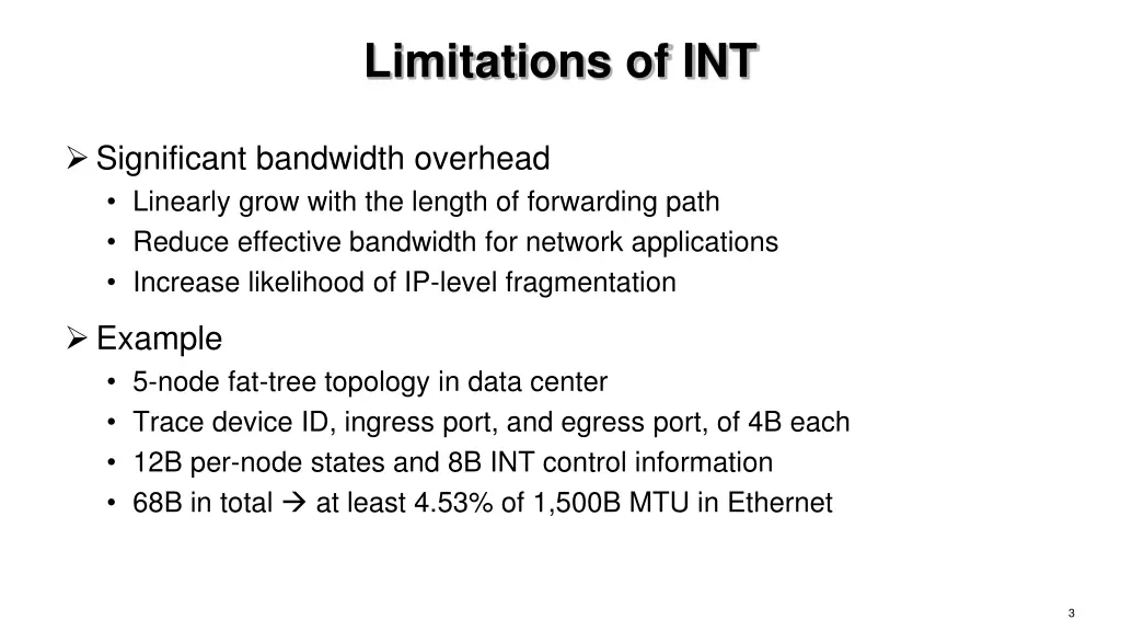 limitations of int