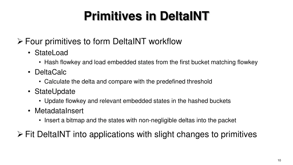 primitives in deltaint