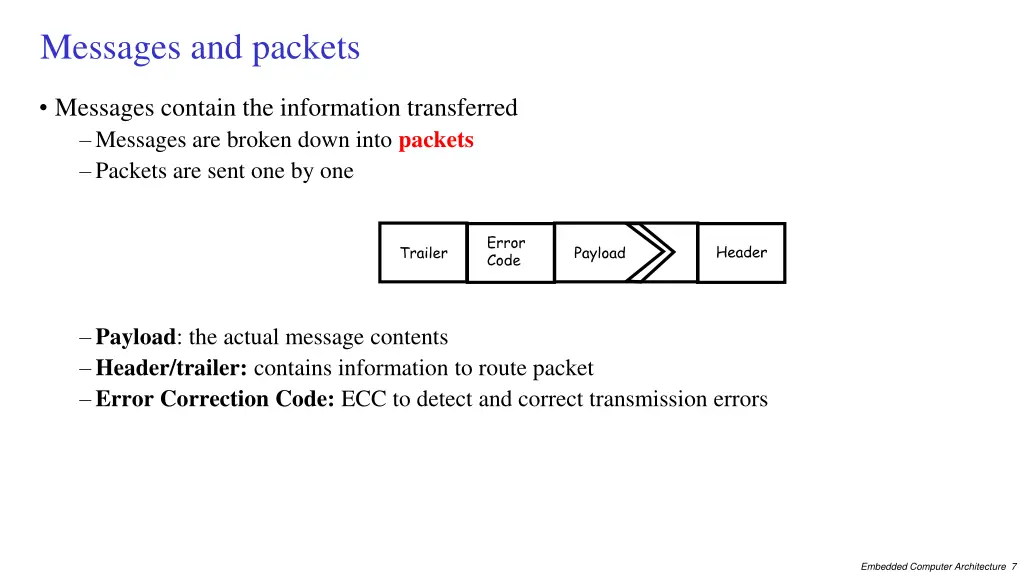 messages and packets