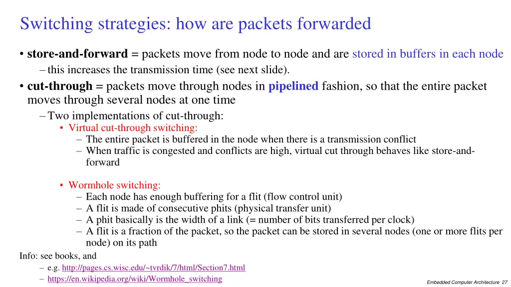 switching strategies how are packets forwarded