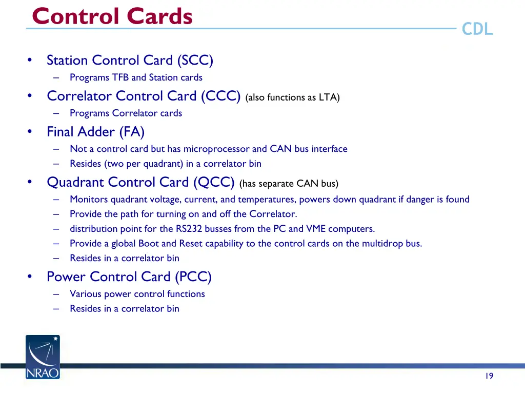 control cards