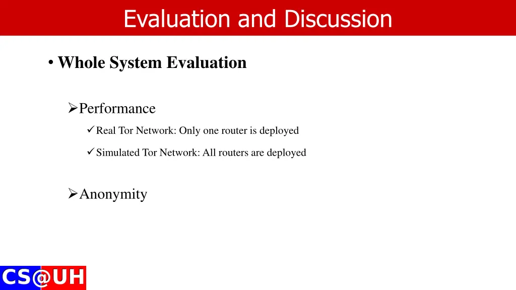 evaluation and discussion