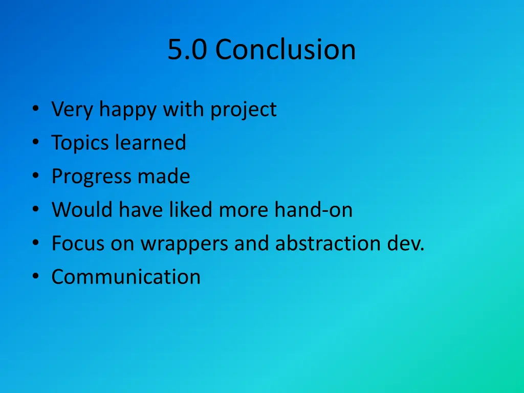 5 0 conclusion