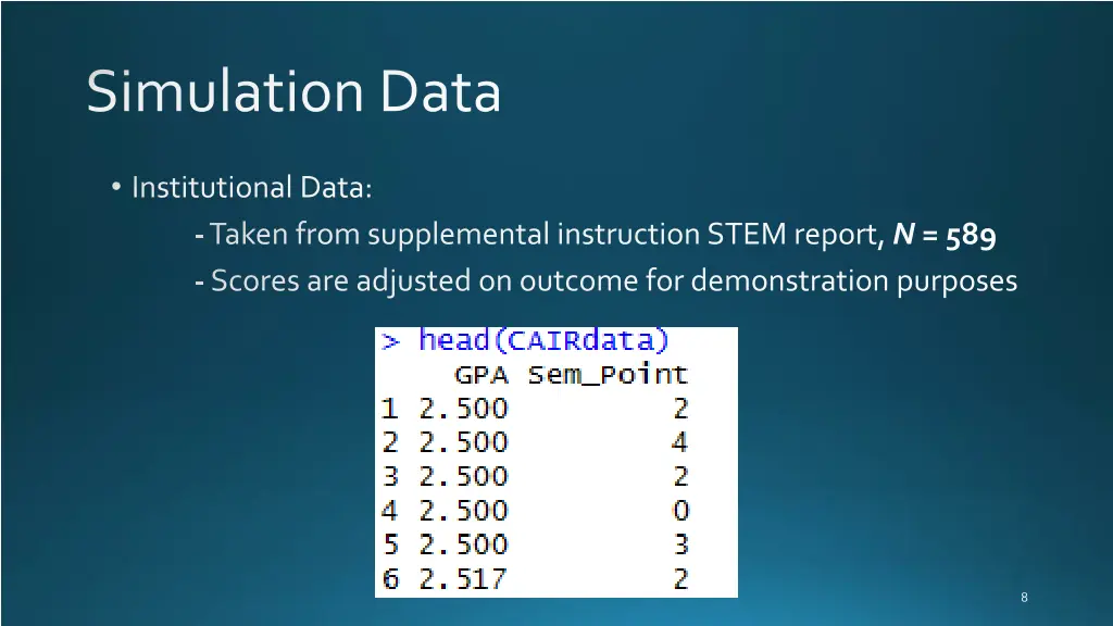 simulation data