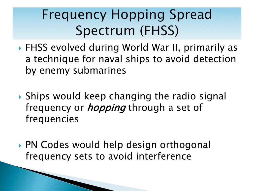 fhss evolved during world war ii primarily