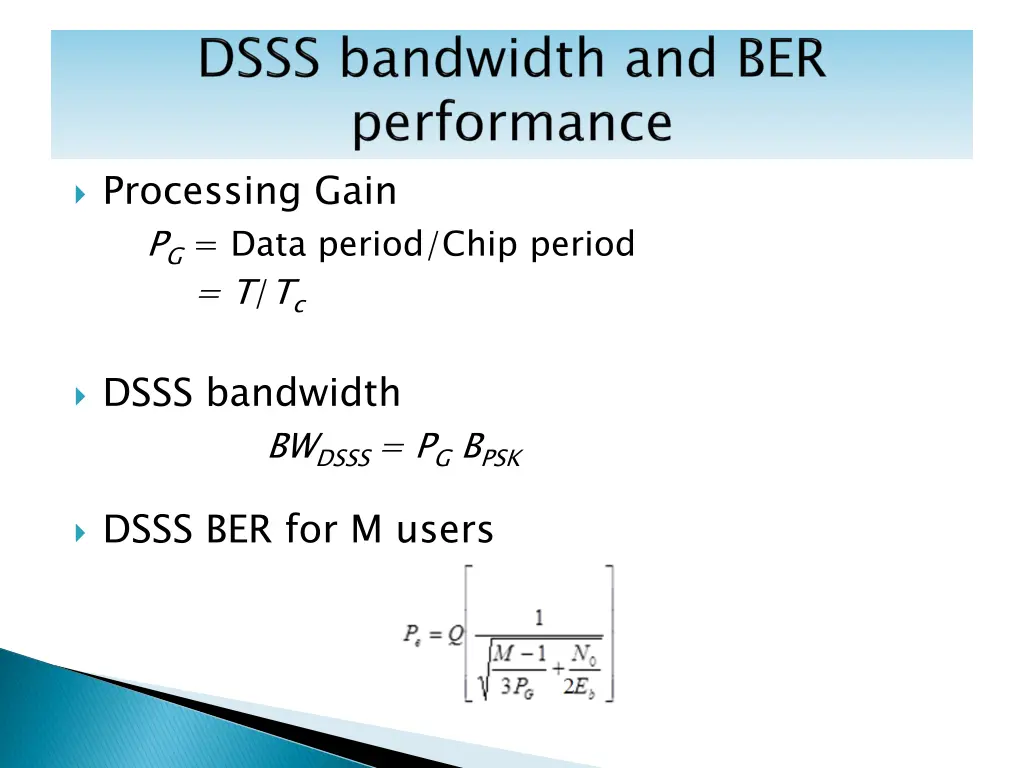 processing gain p g data period chip period