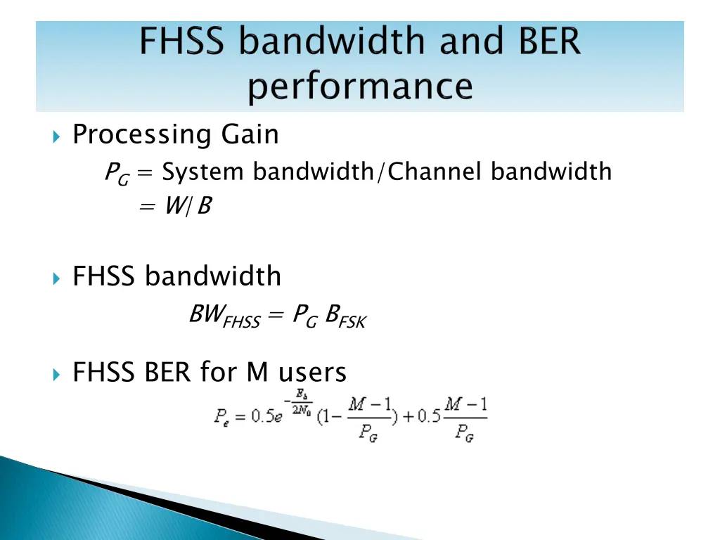 processing gain p g system bandwidth channel