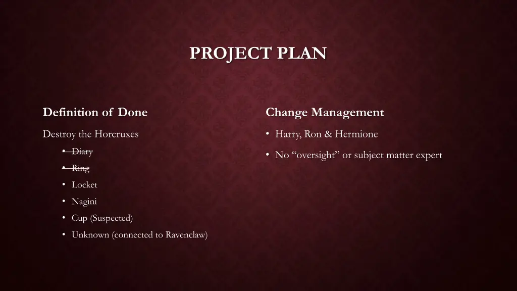 project plan