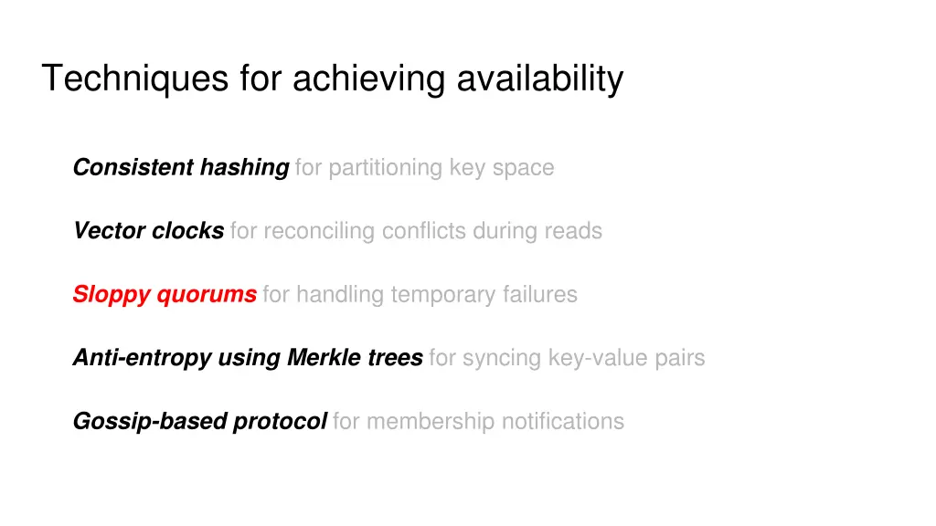techniques for achieving availability 3