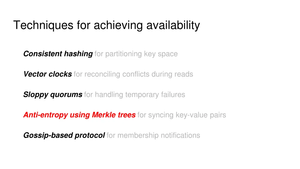 techniques for achieving availability 4