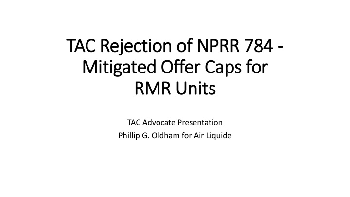 tac rejection of nprr 784 tac rejection of nprr