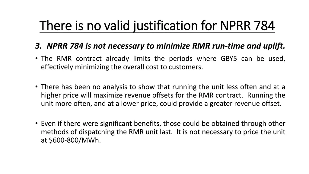 there is no valid justification for nprr 2