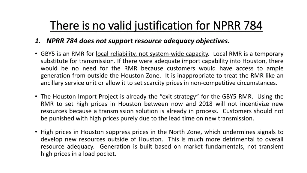 there is no valid justification for nprr